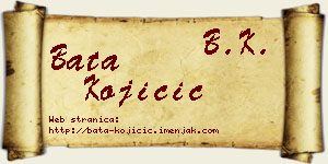Bata Kojičić vizit kartica
